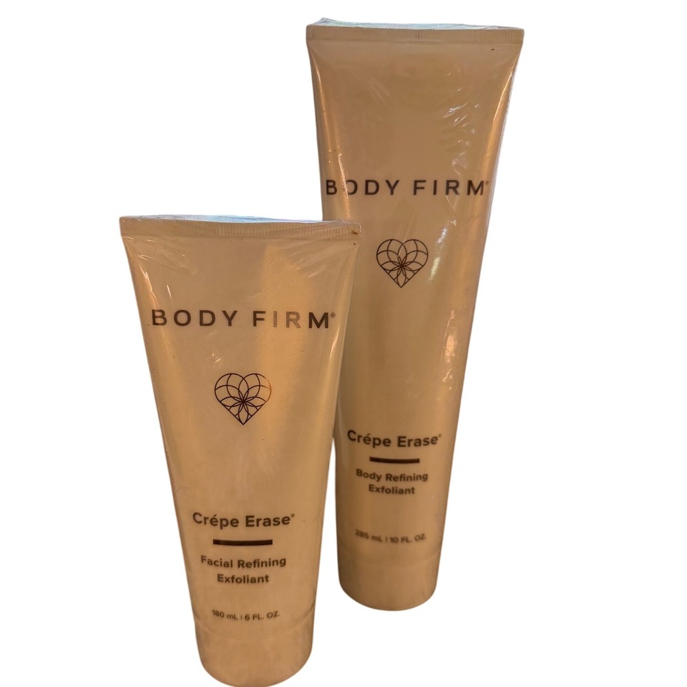 Body Firm Crepe Erase Exfoliant Set Womens  Citrus Facial Body Scrub